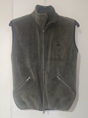 Miller's Polartec Deep Pile Fleece Vest Olive Green Gorpcore Full Zip Gilet XS